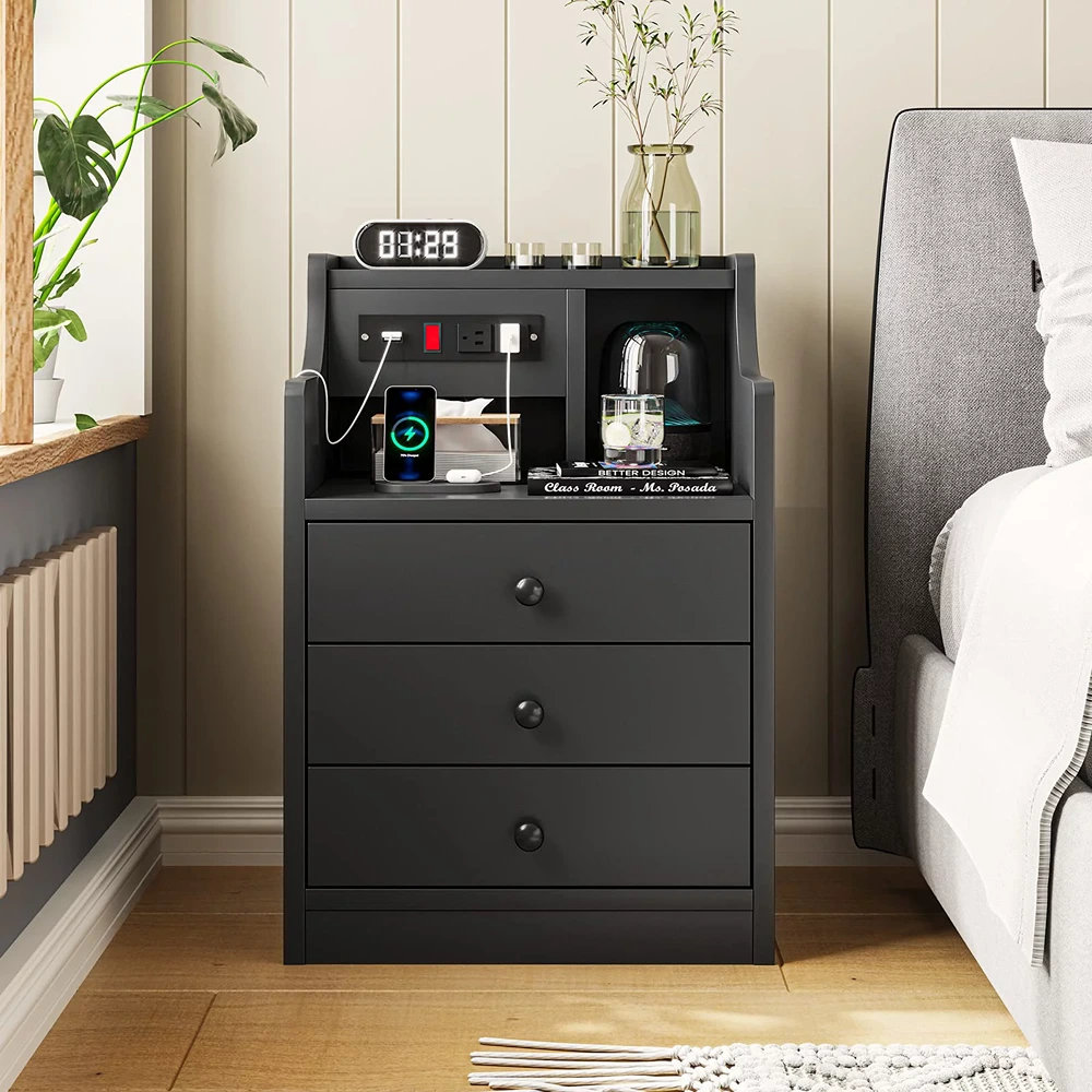 Lark Manor™ Akke 3 - Drawer Nightstand & Reviews | Wayfair